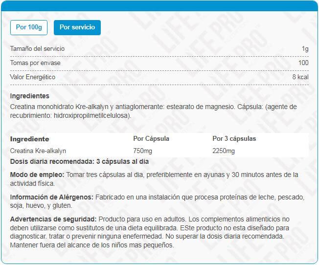 Información nutricional