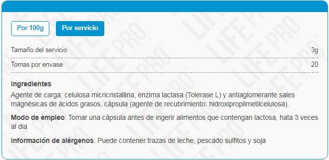Información nutricional