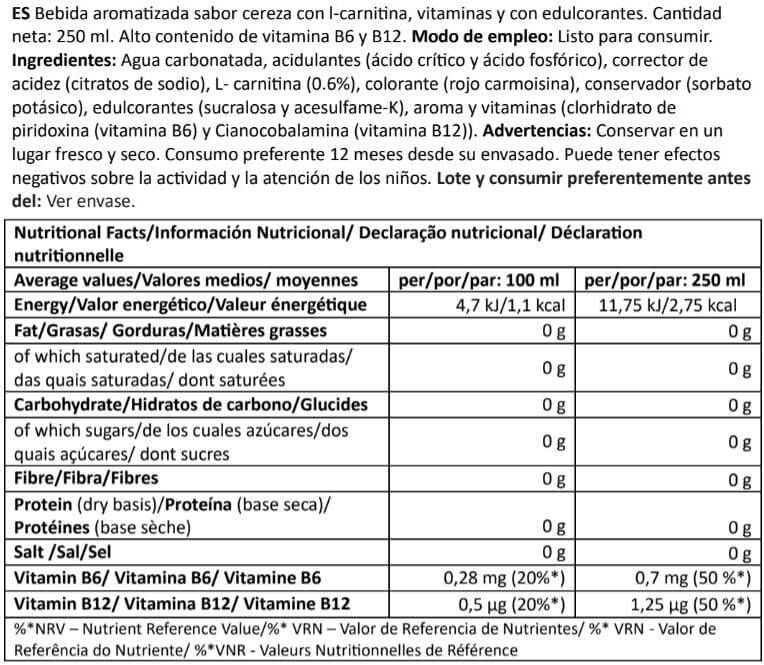 Información nutricional