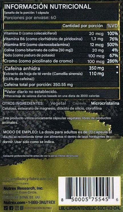 Información nutricional