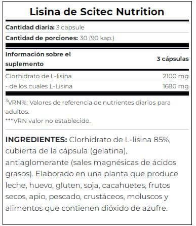 Información nutricional