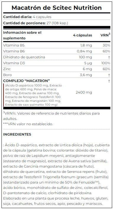 Información nutricional