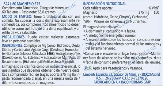 Información nutricional