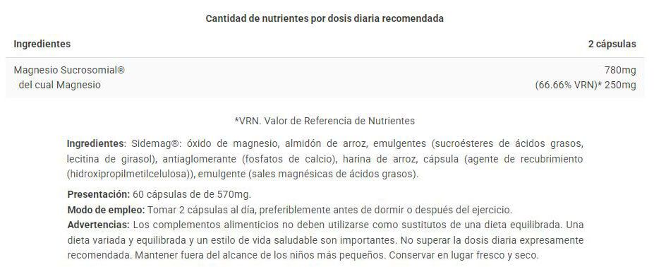 Información nutricional