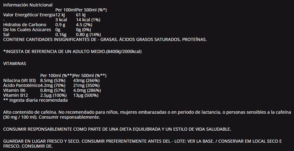 Información nutricional