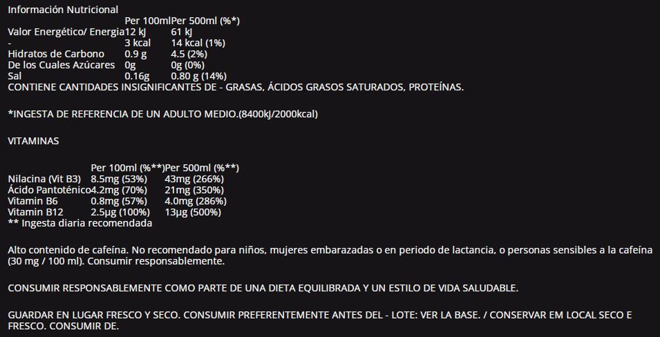 Información nutricional
