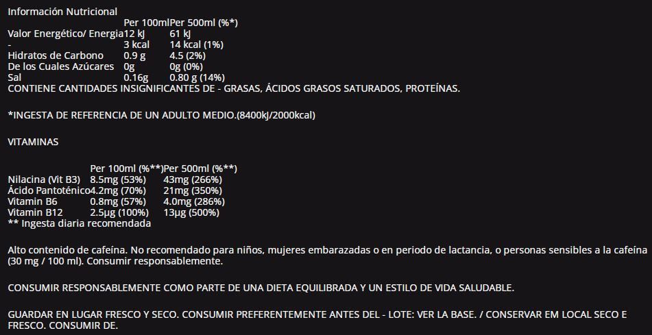 Información nutricional
