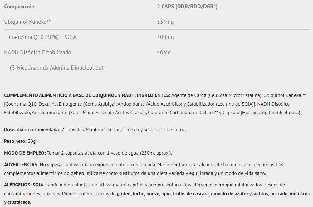 Información nutricional