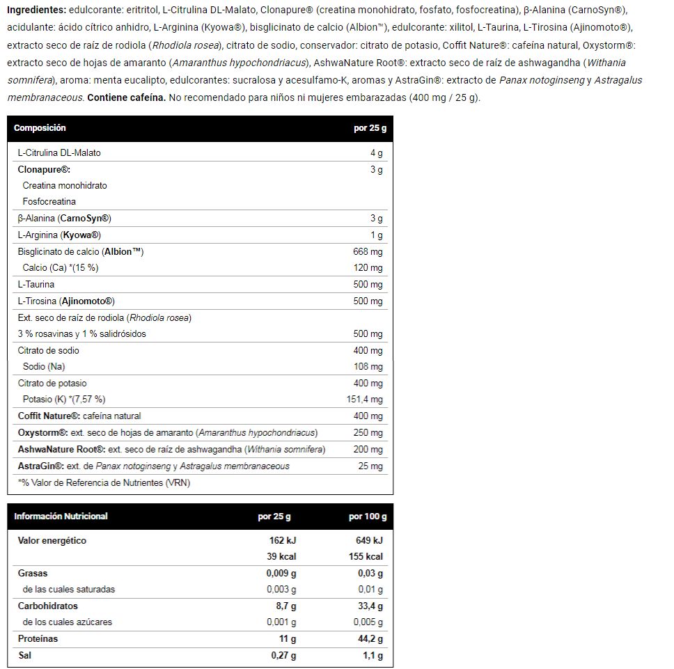 Información nutricional
