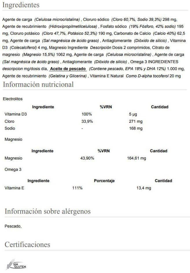 Información nutricional