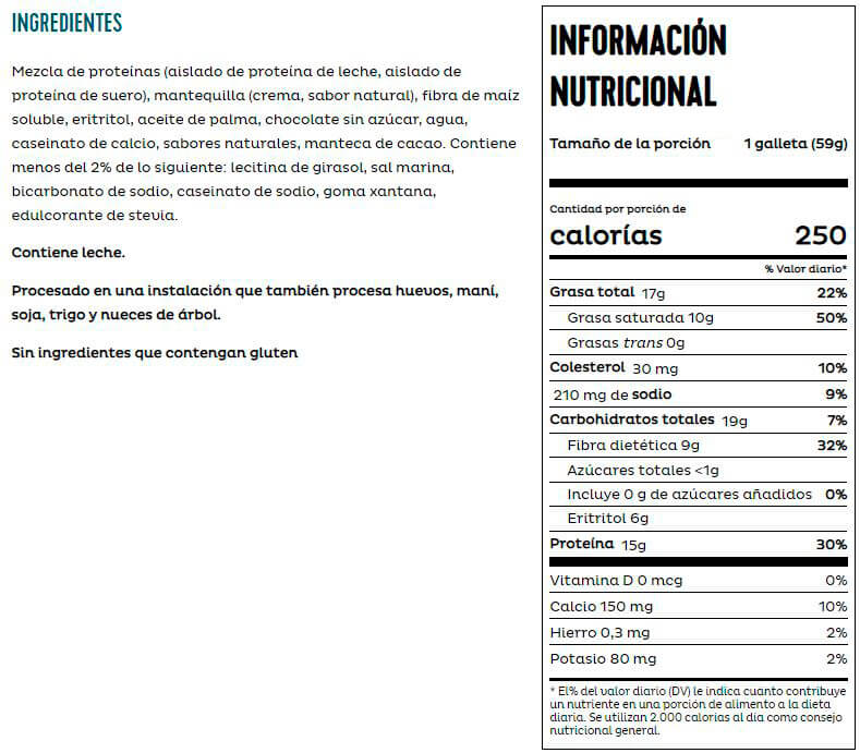 Información nutricional