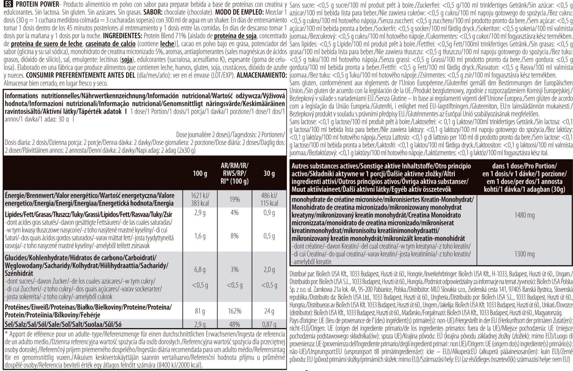 Información nutricional