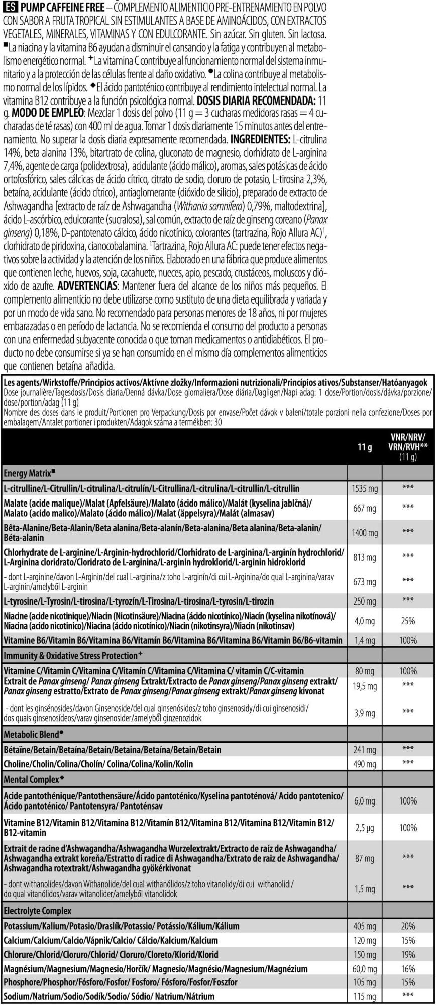 Información nutricional