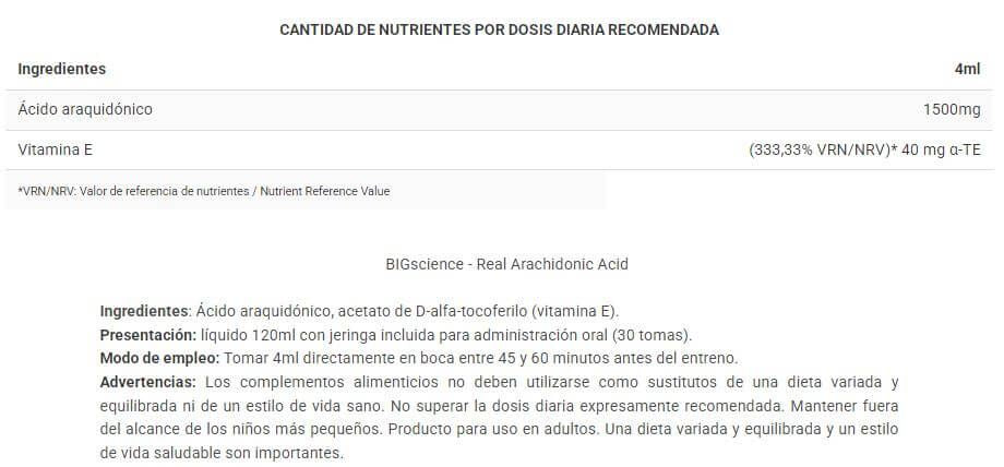 Información nutricional