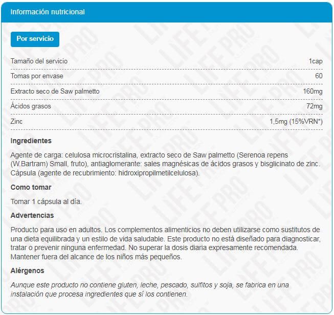 Información nutricional