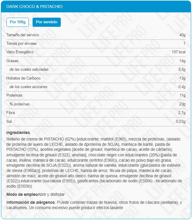 Información nutricional