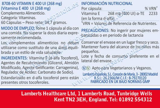 Información nutricional