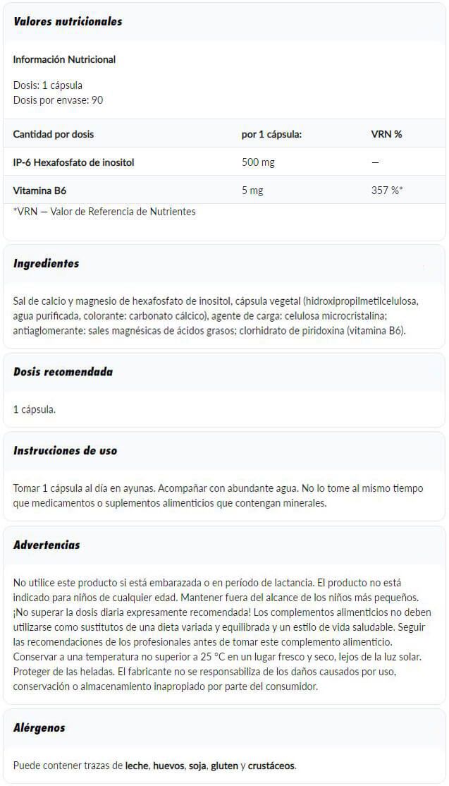 Información nutricional