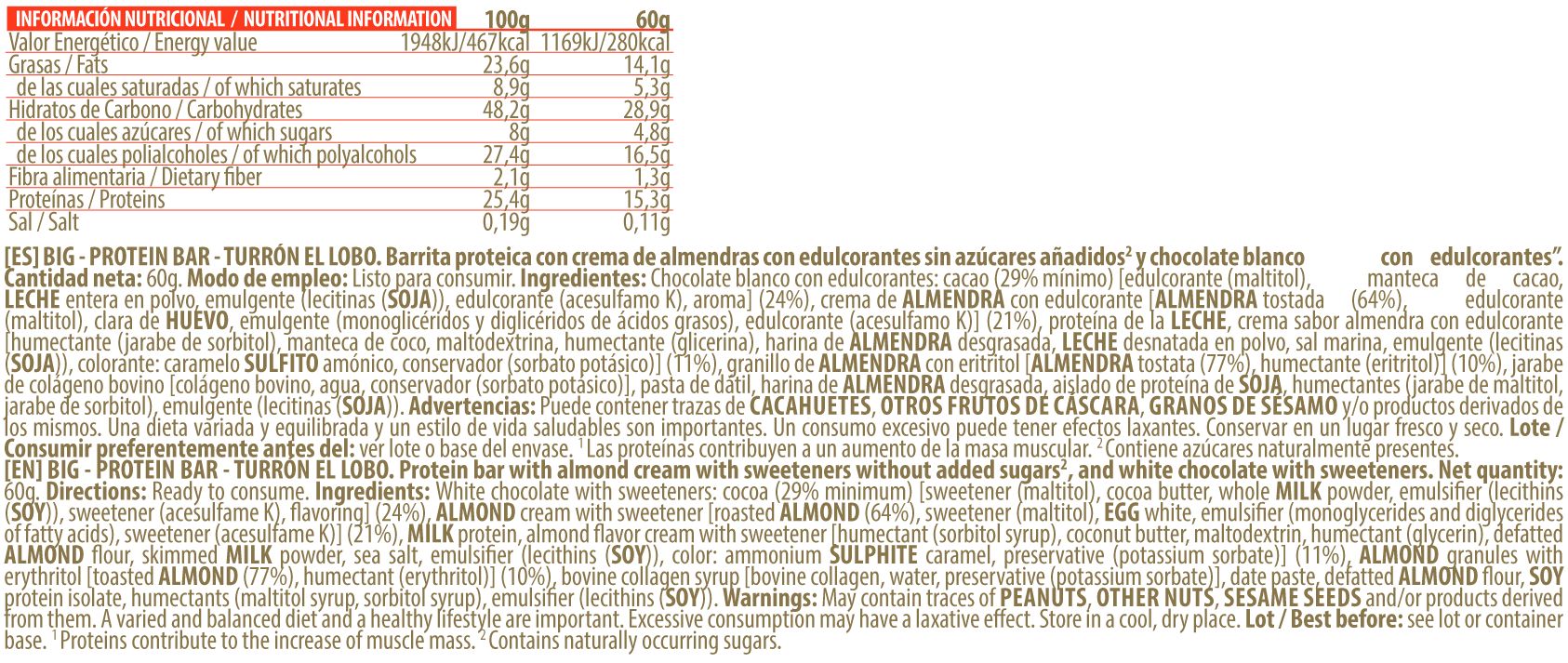 Información nutricional