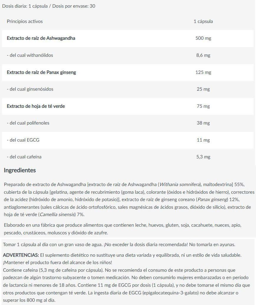 Información nutricional