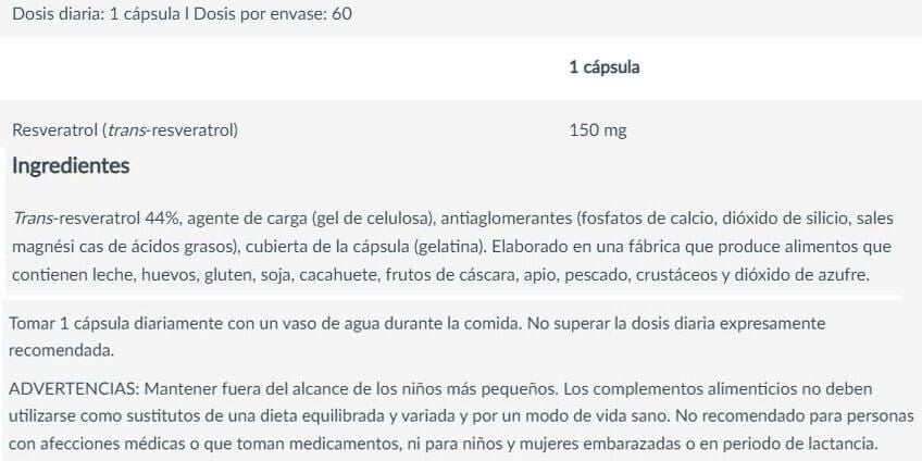 Información nutricional