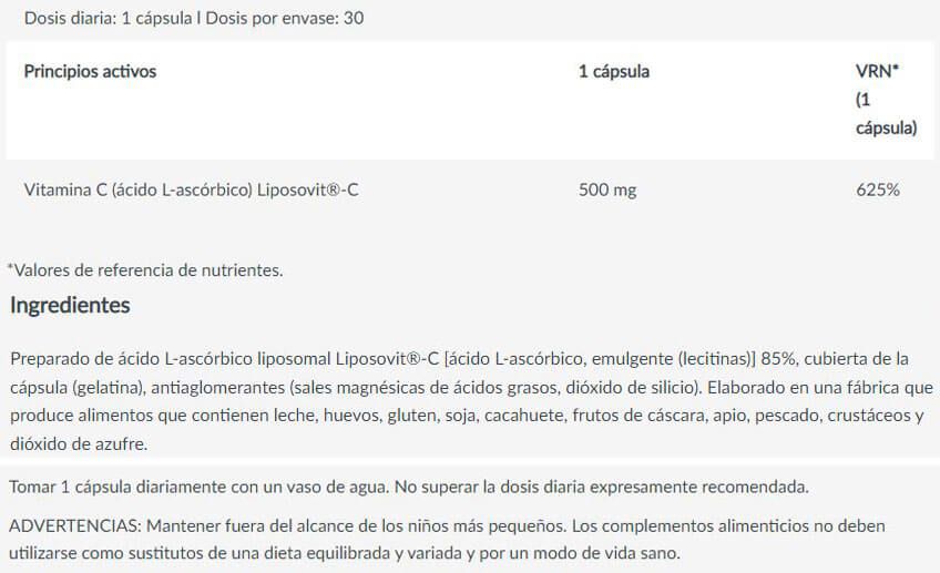 Información nutricional