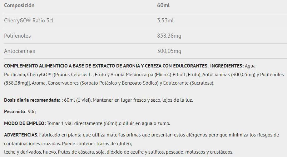Información nutricional