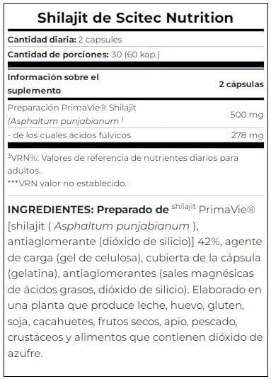 Información nutricional
